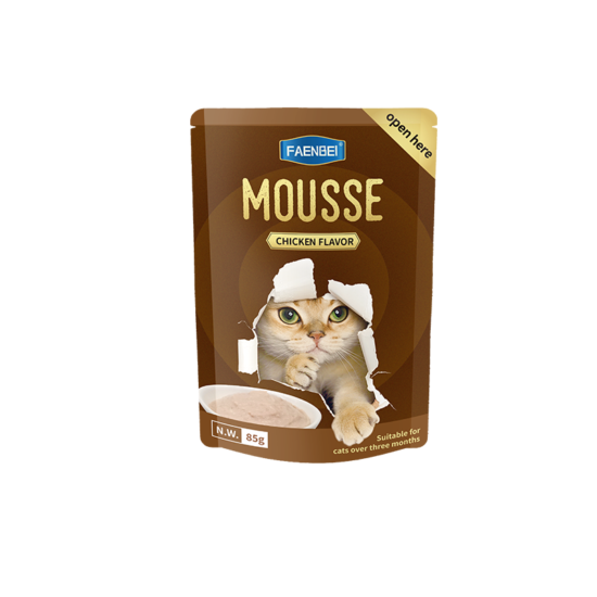 Faenbei- Premium Cat Pouch Mousse 85g With: Chicken/ Chicken & Tuna/ Beef