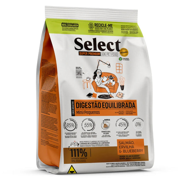 Select by Monello- SUPER PREMIUM Balanced Digestion Mini &Small Breed Adult Dog Dry Food Salmon,Pea&Blueberry (2kg/7kg)