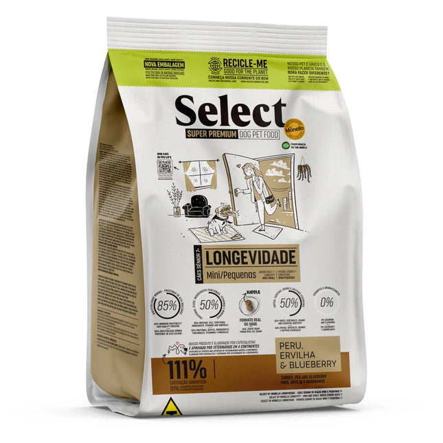 Select by Monello- SUPER PREMIUM  Longevity Mini & Small Breed Senior 7+ Dog Dry Food Turkey,Pea & Blueberry (2kg)