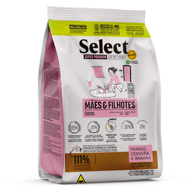 Select by Monello- SUPER PREMIUM Mothers And Kittens Dry Food Chicken, Carrot And Banana (1.5kg)