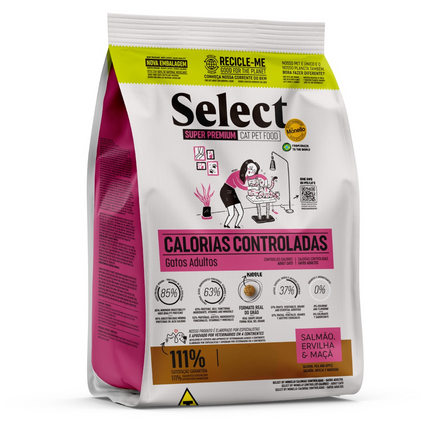 Select by Monello- SUPER PREMIUM Controlled Calories Adult Cat Dry Food Salmon, Pea And Apple (1.5kg)