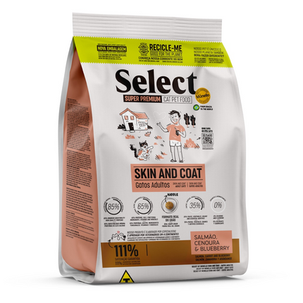 Select by Monello- SUPER PREMIUM Adult cat dry food- Skin & Coat Salmon,Carrot & Blueberry (1.5kg)