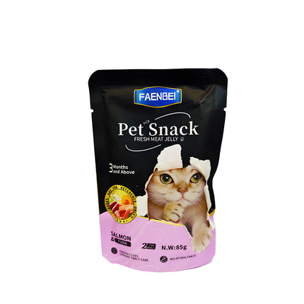 Faenbei- Premium Cat Food Pouch PetSnack With Tuna & Salmon/ Tuna 85g