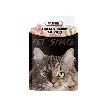 Faenbei- Premium Cat Food Pouch 85g With: Chicken Cranberry & Krill/ Chicken & Rabbit & Mussels/ Chicken & Pumpkin & Fish Oil