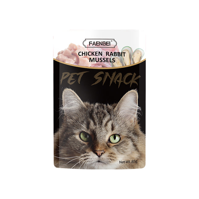 Faenbei- Premium Cat Food Pouch 85g With: Chicken Cranberry & Krill/ Chicken & Rabbit & Mussels/ Chicken & Pumpkin & Fish Oil