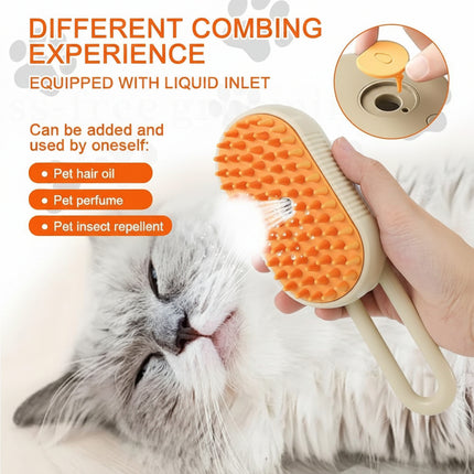 3 in 1 Electric Steam Brush for Cat Dog, Pet Grooming Massage Comb, Steamy Sprayer for Shedding and Hair Care