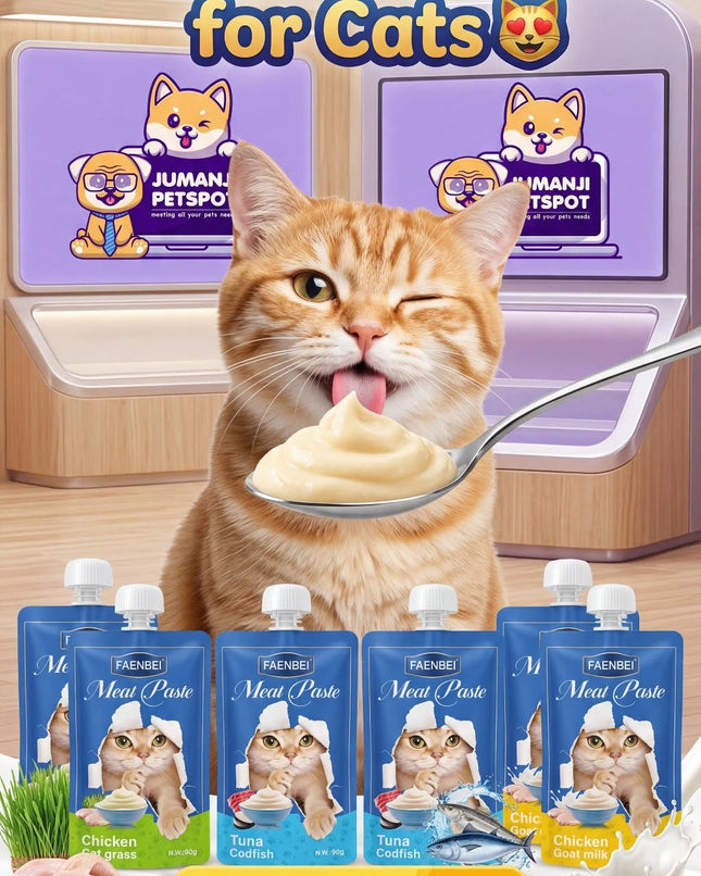 Offer- Premium Faenbei Cat Treat Creamy Liquid Snack in Convenient Pouch- 90g 1 pc/3pcs/7pcs