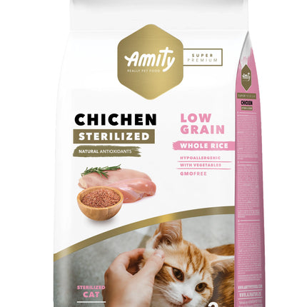Amity SUPER PREMIUM cat dry food- Adult STERILIZED: Chicken flavor 2kg/7kg