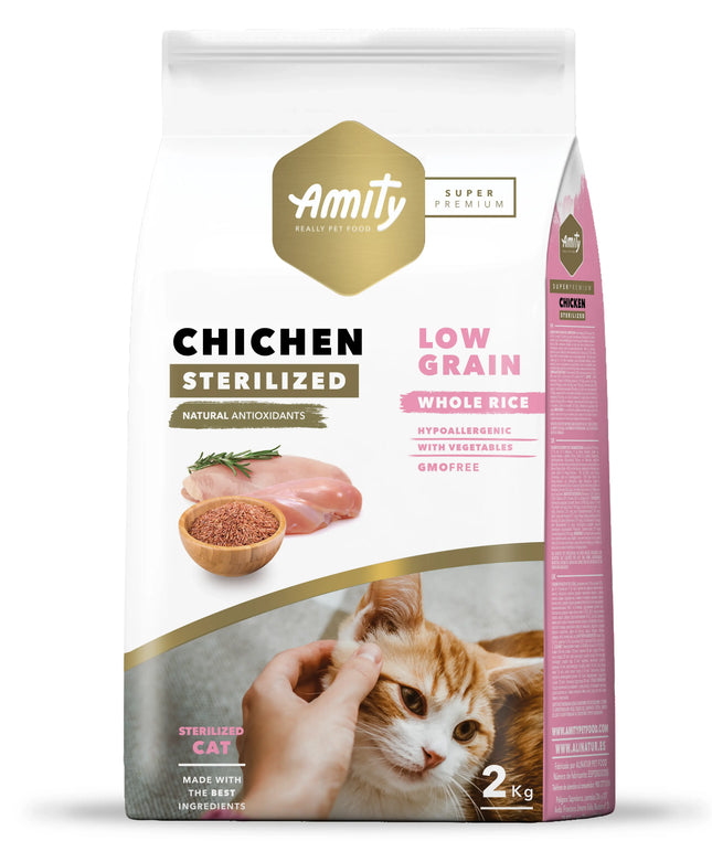 Amity SUPER PREMIUM cat dry food- Adult STERILIZED: Chicken flavor 2kg/7kg
