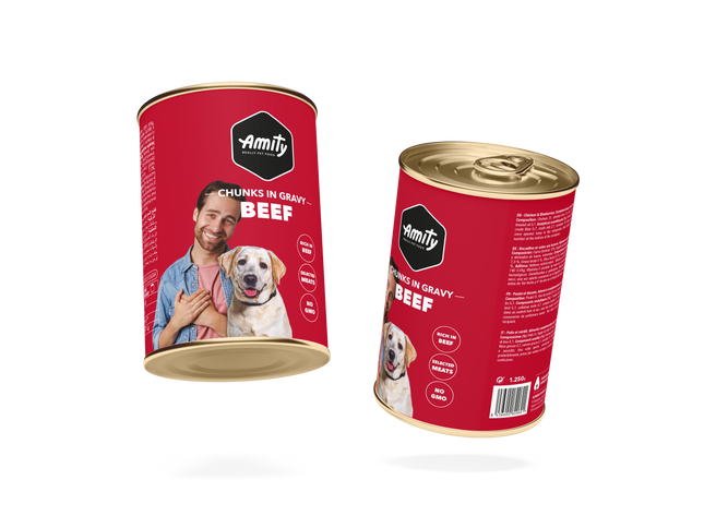 Amity Dog Wet cans Bites IN GRAVY Beef 415g/1240g
