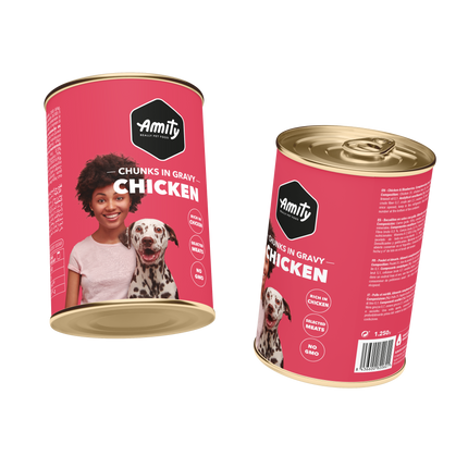Amity Dog Wet cans Bites IN GRAVY chicken 415g/1240g