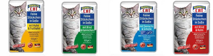 Perfecto cat wet food fine pieces in  sauce with  chiken &  turkey/ Beef and rabbit/ Salmon/Beef and chicken 100g
