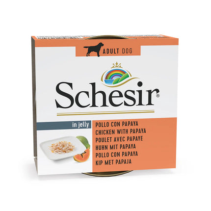 Schesir- Super premium- Dog Can 150g: Chicken fillets/ Chicken&Ham/ Chicken &Pappaya/ Chicken &Pineapple