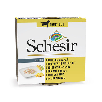 Schesir- Super premium- Dog Can 150g: Chicken fillets/ Chicken&Ham/ Chicken &Pappaya/ Chicken &Pineapple