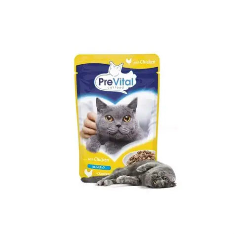 Prevital- PremiumCat wet food pouches 100g: Beef in Jelly/ Turkey and rabbit in jelly/ Chicken in jelly