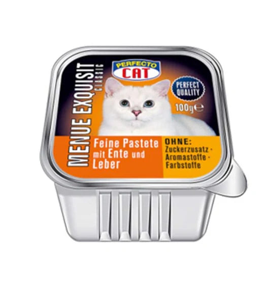 PERFECTO Cat Pate menu with duck and liver 100g