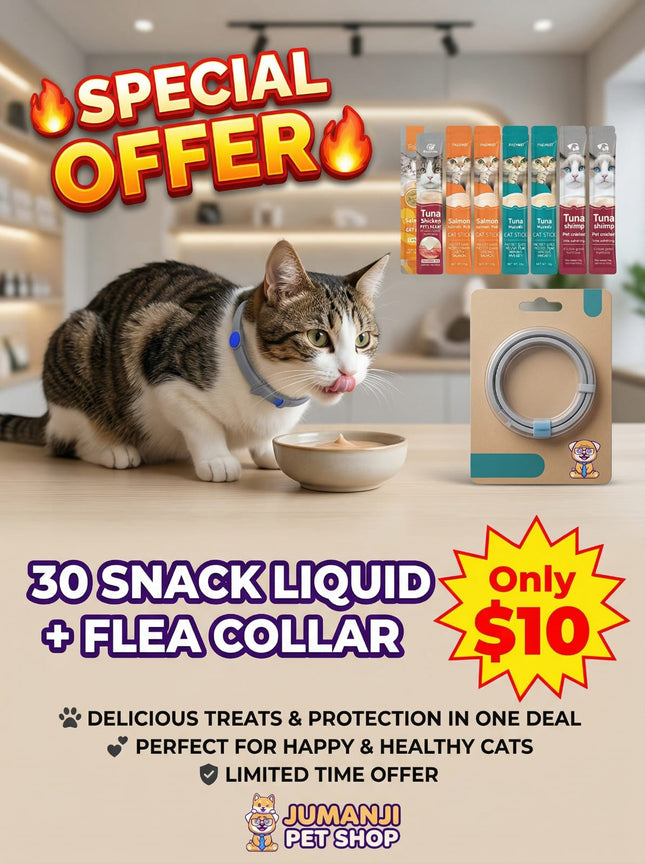 Cat antiparasite collar + 30 snack liquid