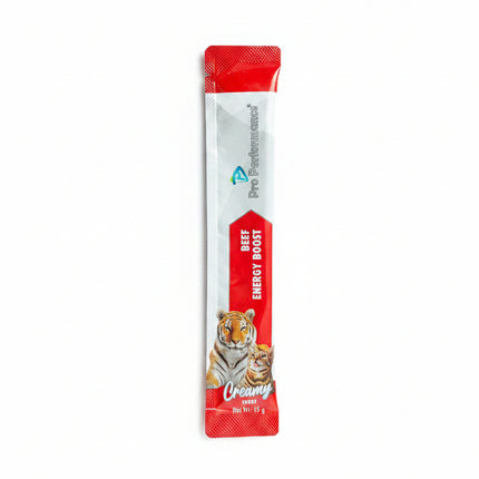 Beef energy boost package on a black surface