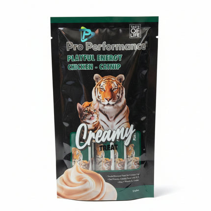 Pro Performance cat treat package with a tiger and cat on the label