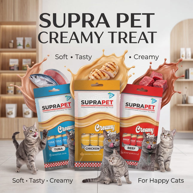 Cat Treat Creamy Liquid Snack- SupraPet Chicken/Beef/Tuna 4 pcs/25pcs/60pcs/100pcs