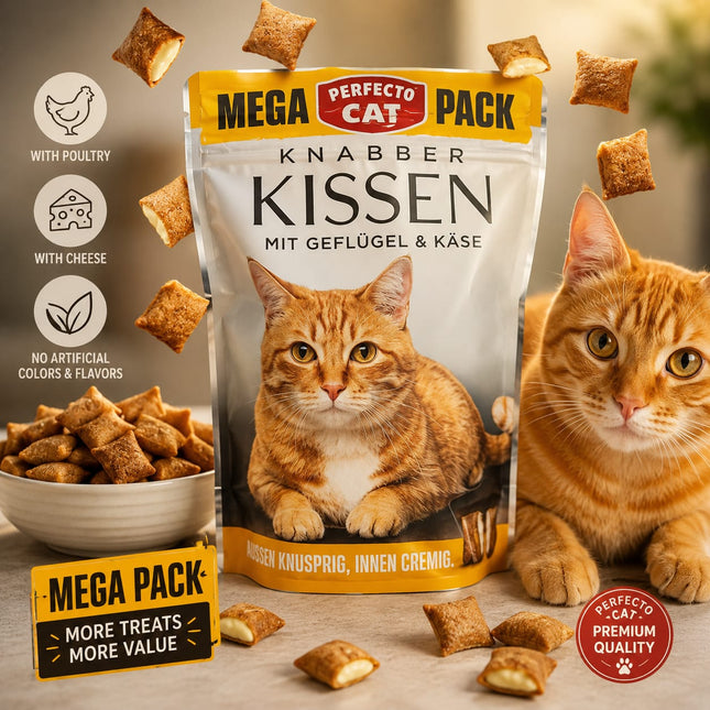 PERFECTO Cat treat with poultry and cheese Mega Pack 150g