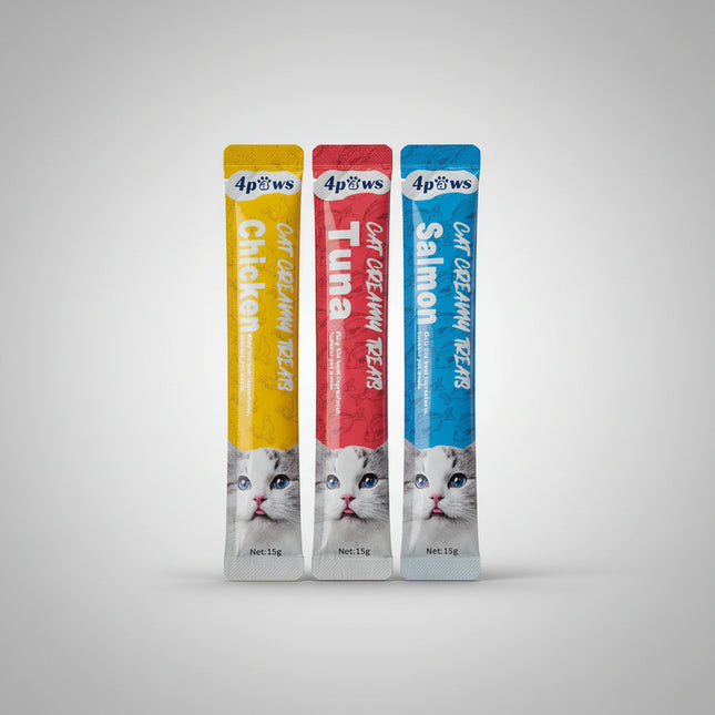 Cat Treat Creamy Liquid Snack-  PAWSONA- 4paws Chicken/Salmon/Tuna 4 pcs/25pcs/60pcs/100pcs