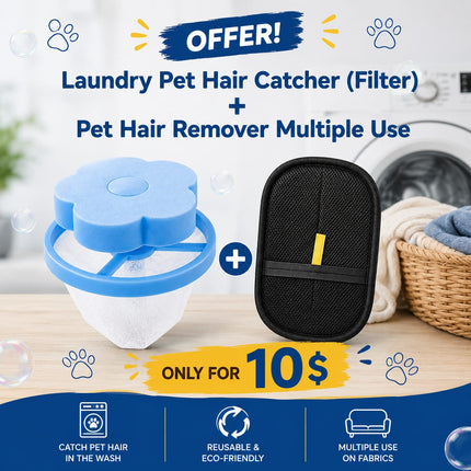 Offer-Laundry Pet hair catcher (Filter)+ Pet Hair Remover Multiple Use| Only for 10$