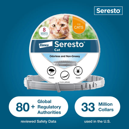 Seresto Vet-Recommended 8-Month Flea & Tick Prevention External Antiparasite Collar for Cats