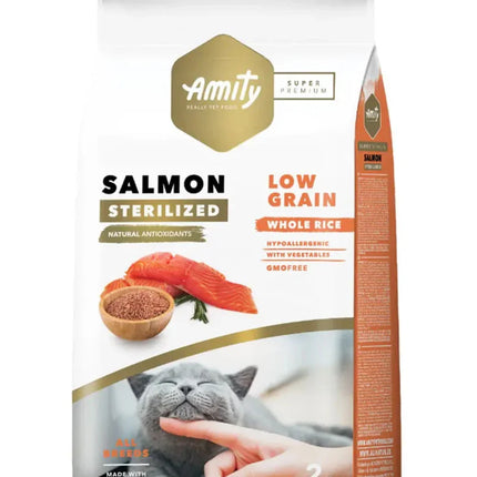 Amity SUPER PREMIUM Cat dry food-Adult STERILIZED: Salmon flavor 2kg/7kg