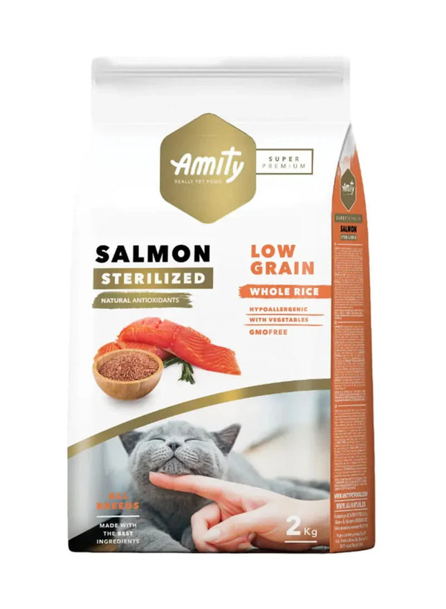 Amity SUPER PREMIUM Cat dry food-Adult STERILIZED: Salmon flavor 2kg/7kg