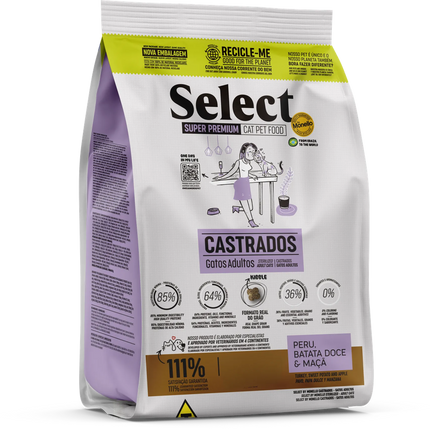 Select by Monello- SUPER PREMIUM Sterilized Adult Cat Dry Food Turkey, Sweet Potato And Apple (1.5kg)