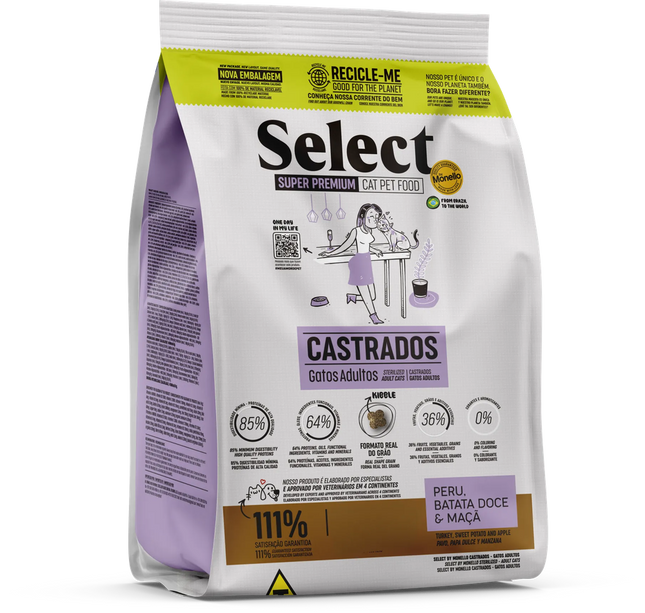 Select by Monello- SUPER PREMIUM Sterilized Adult Cat Dry Food Turkey, Sweet Potato And Apple (1.5kg)
