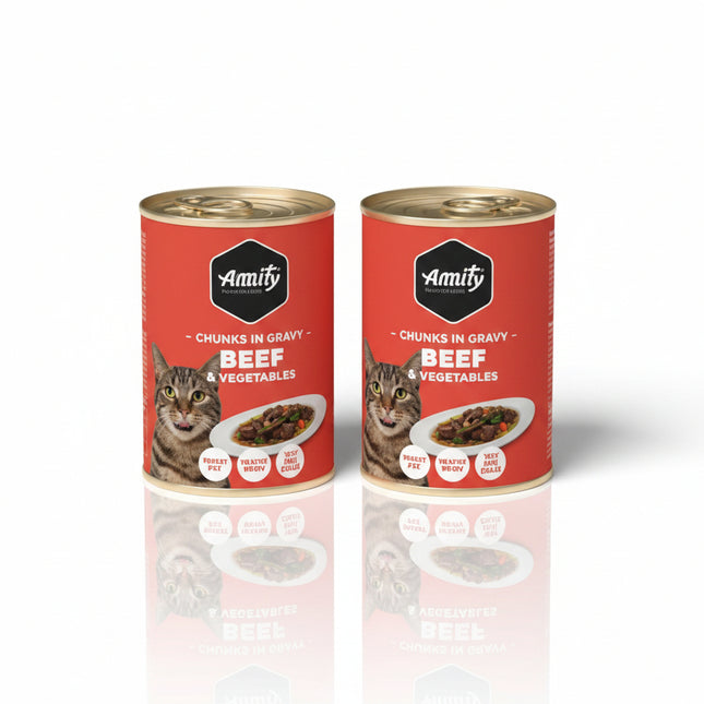 Amity CAT Wet cans CHUNKS IN GRAVY 415g Beef/chicken