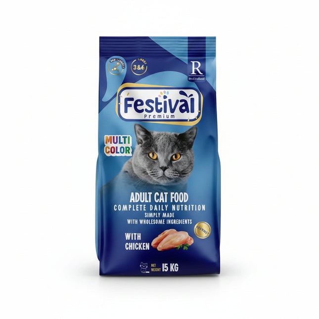 Festival- Premium Adult Cat Dry Food  with chicken 15kg