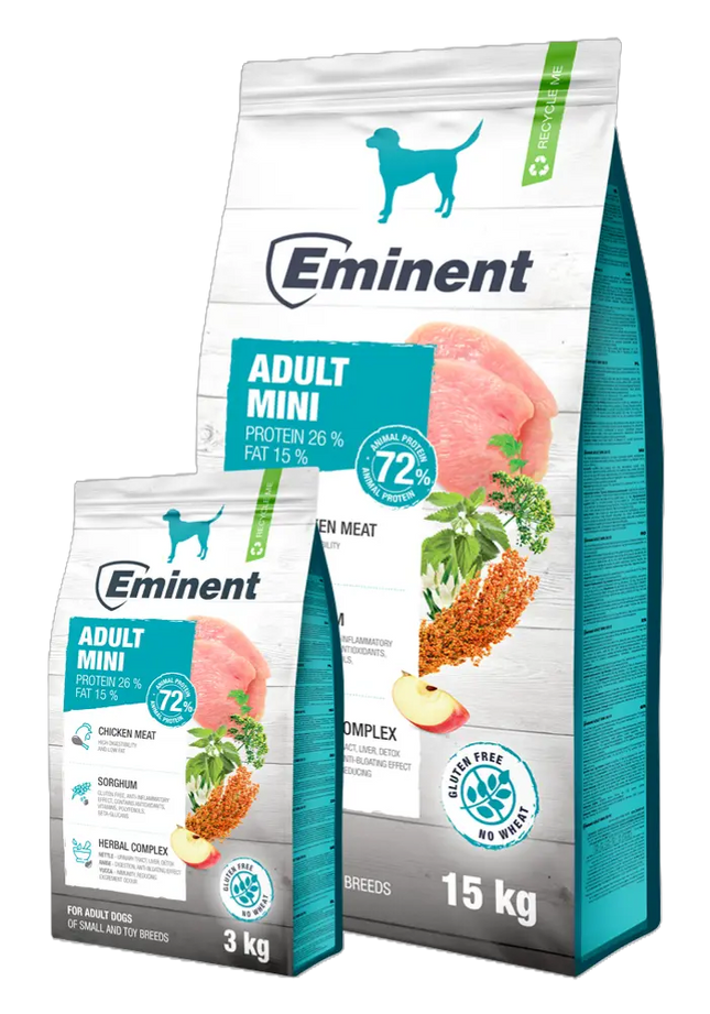 Eminent- SUPER PREMIUM Dog Dry Food- Mini Adult- Chicken flavor 15kg