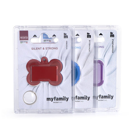 Bone with Rubber Red Aluminum Dog ID Tag