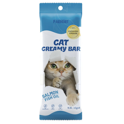 Faenbei- Premium Cat Creamy Bar With: Chicken & Goat Milk/Salmon & Fish Oil/ Tuna & Shrimp (15g*4pcs)