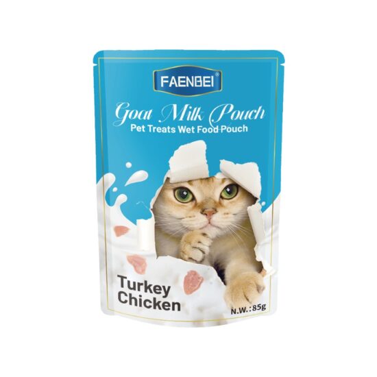 Faenbei- Premium Cat wet food pouches 85g with: Rabbit & Chicken/ Salmon and chicken/ Turkey and chicken/Chicken /Chicken & Cod Fish/Chicken & Rabbit