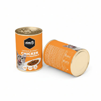 AMITY - CAT BEEF and chicken CHUNKS IN GRAVY 415g