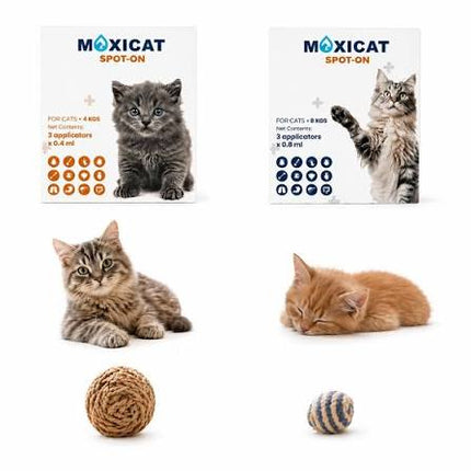 Moxicat Spot-On External Antiparasite For Cats - fleas & ticks 🛡️< 8kg Or < 4kg