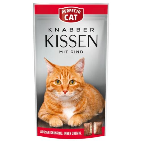 PERFECTO Kissen cat treat with beef 50g