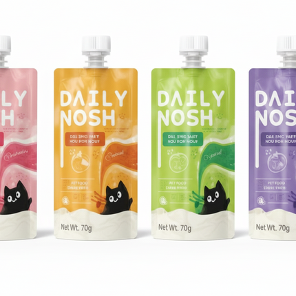 PAWSONA- daily nosh creamy Cat Treats(15g): Chicken and avocado/ Chicken and strawberry/ Chicken and yellow peach/ Chicken and blueberry/ Chicken and coconut