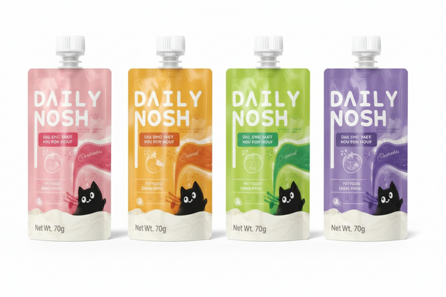 PAWSONA- daily nosh creamy Cat Treats(15g): Chicken and avocado/ Chicken and strawberry/ Chicken and yellow peach/ Chicken and blueberry/ Chicken and coconut