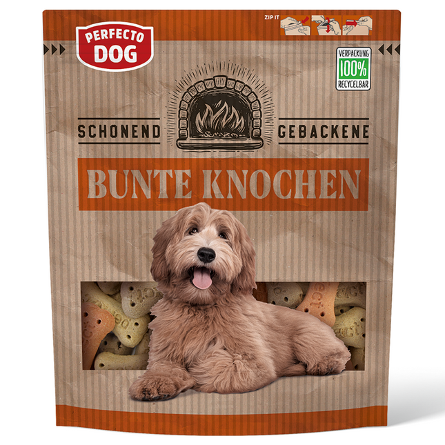 PERFECTO Dog Colorful bones 400g dog treats