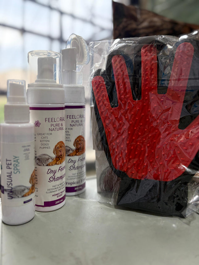 Offer : 2 Dry Shampoo + Perfum + Pet Grooming Gloves
