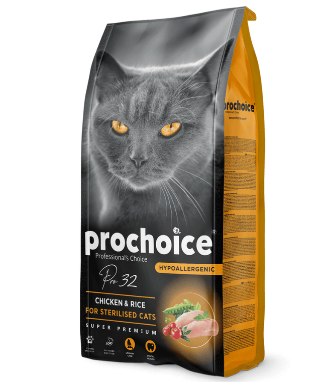 Prochoice- SUPER PREMIUM hypoallergenic Dry food for Sterilized cats Chicken flavor 15kg