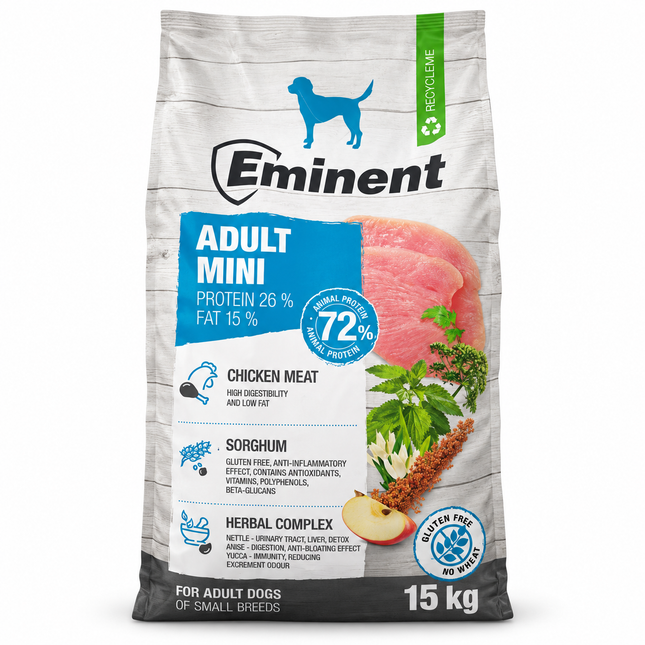Eminent- SUPER PREMIUM Dog Dry Food- Adult Mini chicken flavor 3kg/15kg