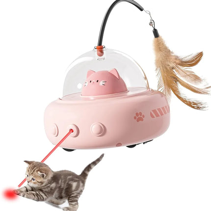 Automatic Feather & Laser Cat Toy – UFO Design