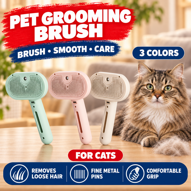 3in1 Pet Water Brush Electric Cat Dog Hair Removal Comb anti-Tangle Steam Spray