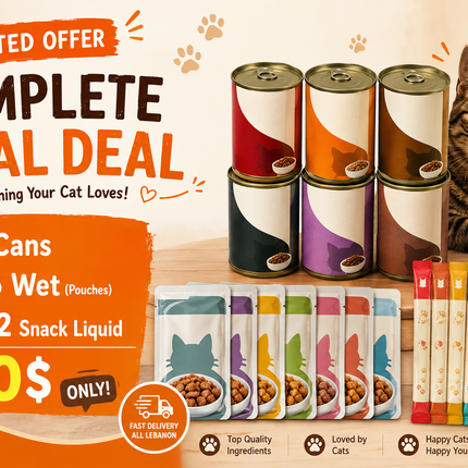 Offer- 6 wet food Cans+ 6 Wet pouches + 12 Snacks Liquid | ONLY for 10$